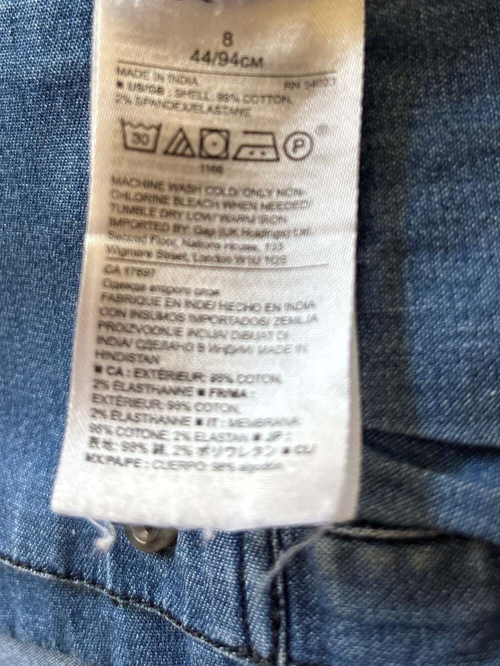 Banana Republic Riley Ruffle Denim Shirt Size 8 - Picture 8 of 8